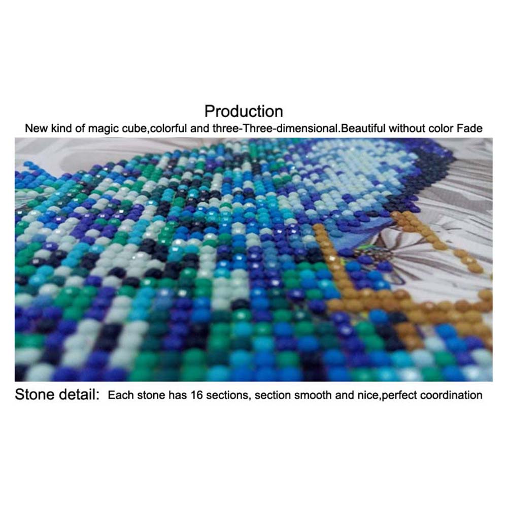 Fashion Craft Decor Girl Skull Cross Stitch Embroidery 5D Diamond Home Decor