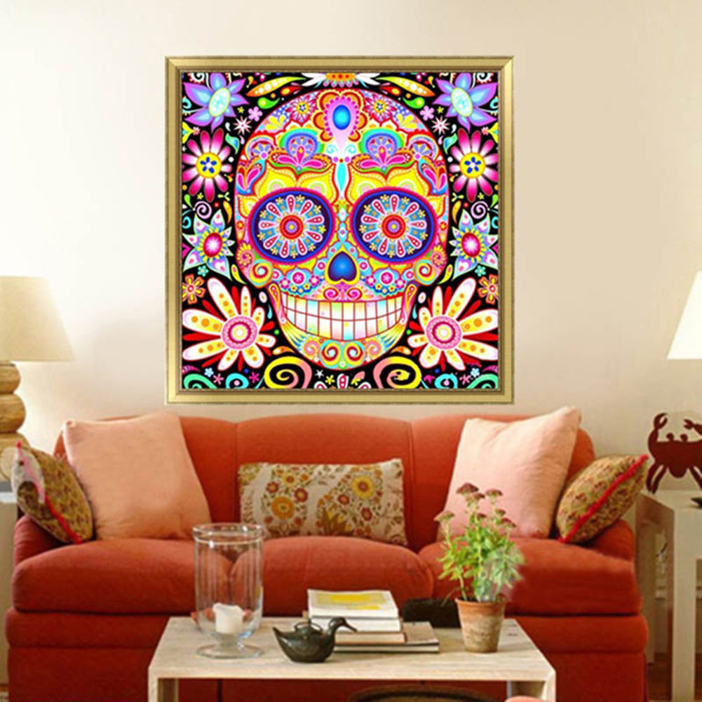 Colored Skull Flower DIY Crafts Diamond Painting Art DIY Room Wall Decoration