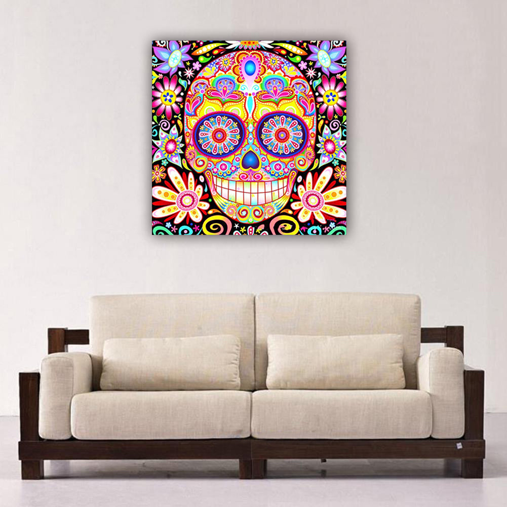 Colored Skull Flower DIY Crafts Diamond Painting Art DIY Room Wall Decoration