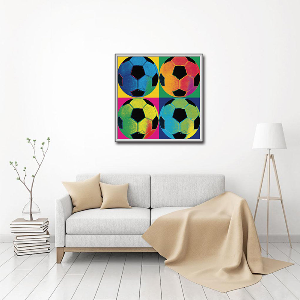 Creative 4 Color Soccer Painting Canvas Wall Art Craft Hanging Home Decor Gift