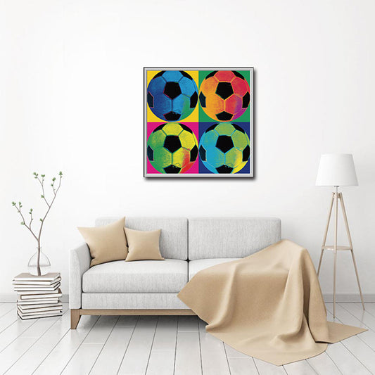 Creative 4 Color Soccer Painting Canvas Wall Art Craft Hanging Home Decor Gift