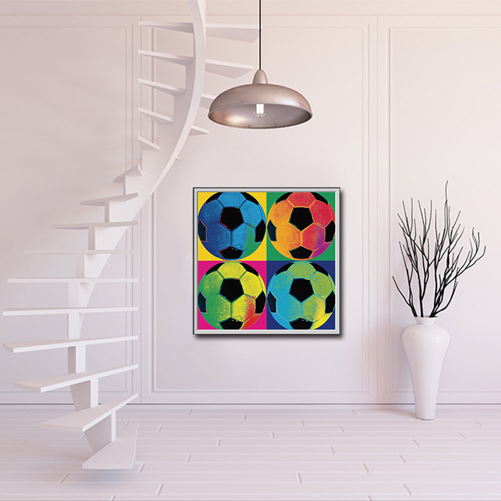 Creative 4 Color Soccer Painting Canvas Wall Art Craft Hanging Home Decor Gift