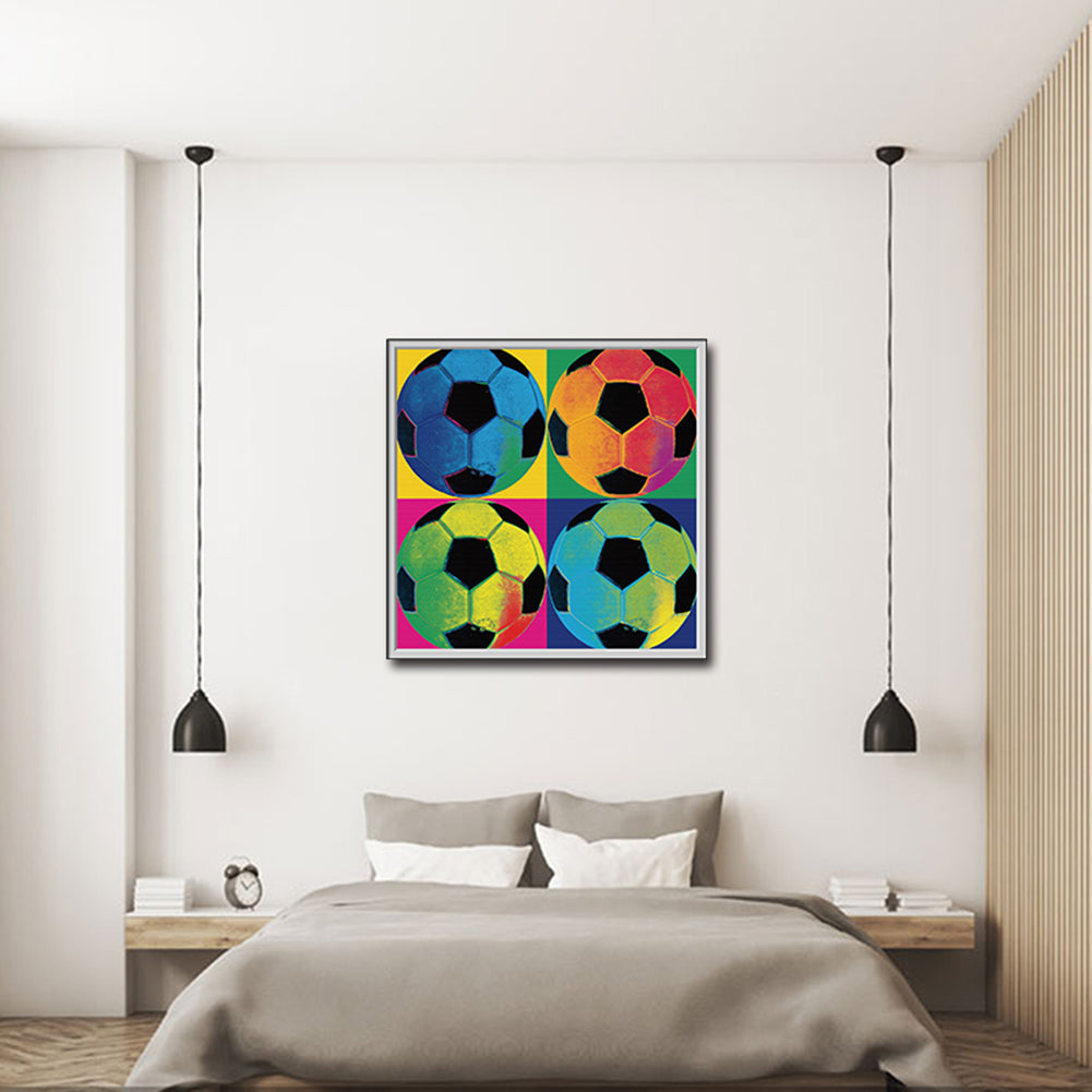 Creative 4 Color Soccer Painting Canvas Wall Art Craft Hanging Home Decor Gift