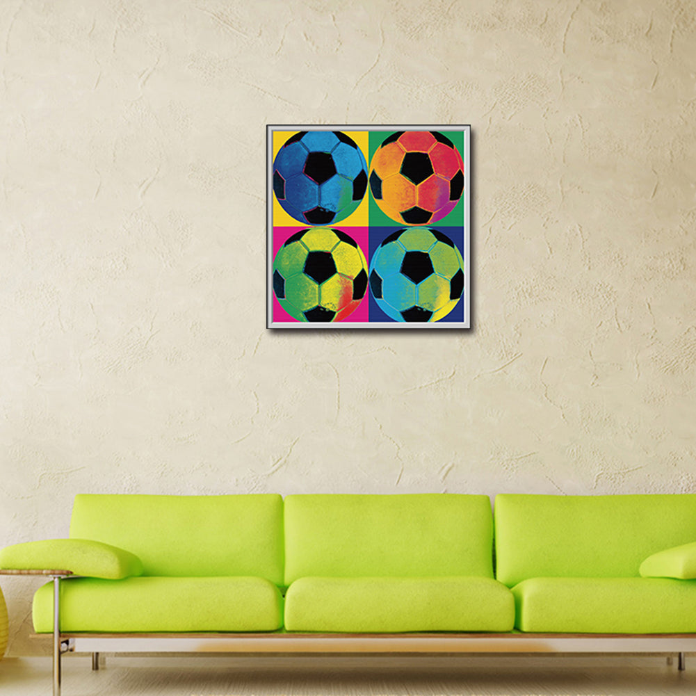 Creative 4 Color Soccer Painting Canvas Wall Art Craft Hanging Home Decor Gift