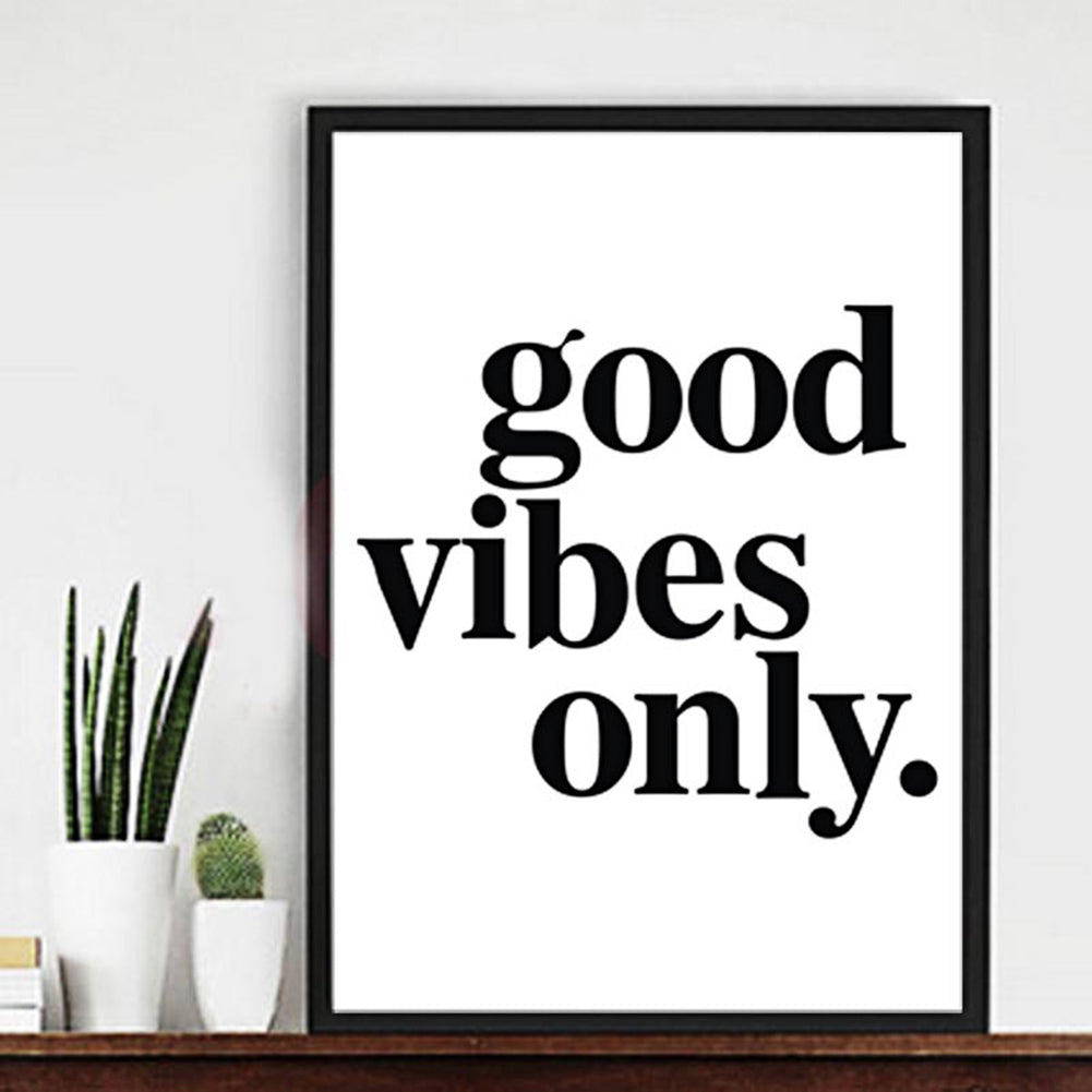 Good Vibes Only Modern Letter Print Wall Art Poster Picture Decorative Painting