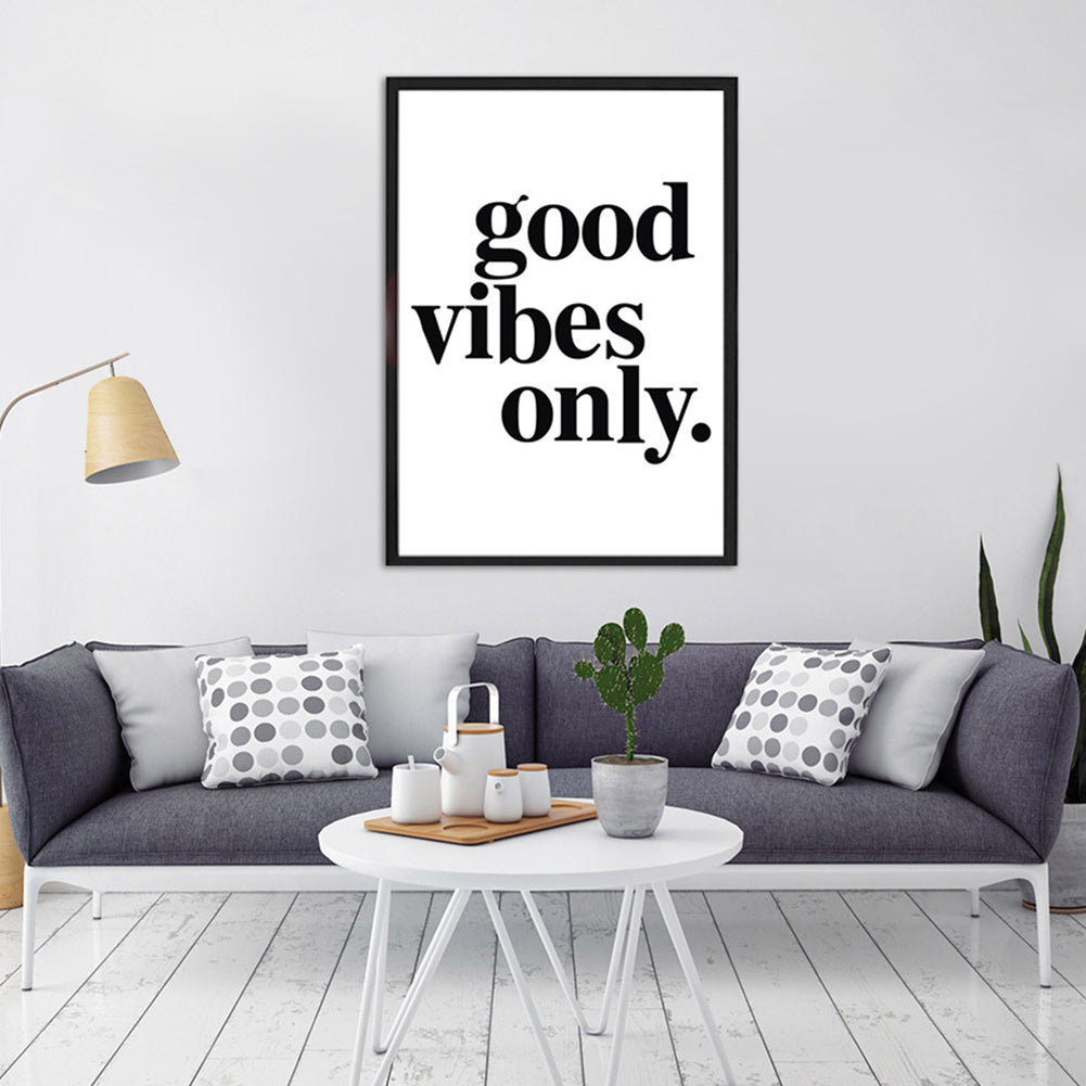 Good Vibes Only Modern Letter Print Wall Art Poster Picture Decorative Painting