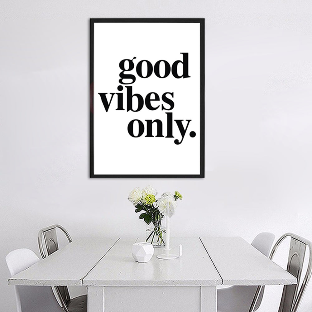 Good Vibes Only Modern Letter Print Wall Art Poster Picture Decorative Painting