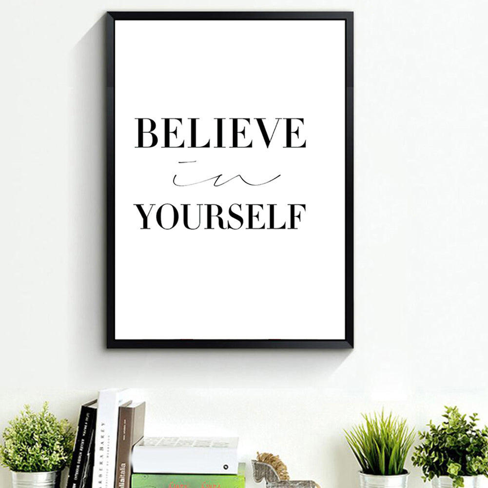 Believe Yourself Inspirational Letters  Art Wall Decoration Painting Picture