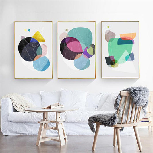 Fashion Colored Drawing Geometry Minimalist Poster Painting Wall Decor Gift