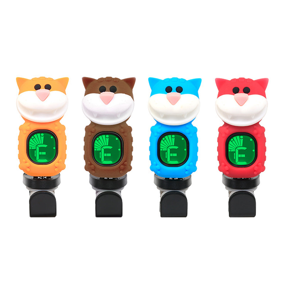 Portable Cartoon Big Face Cat LCD Display Guitar Bass Ukulele Electronic Tuner