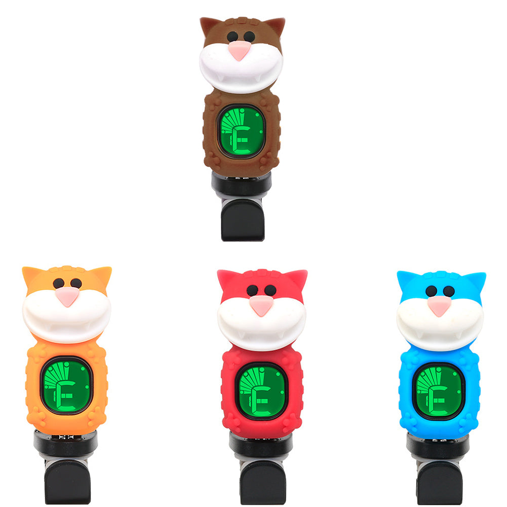 Portable Cartoon Big Face Cat LCD Display Guitar Bass Ukulele Electronic Tuner