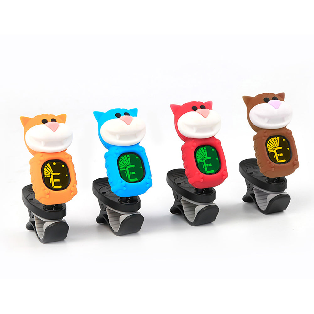 Portable Cartoon Big Face Cat LCD Display Guitar Bass Ukulele Electronic Tuner