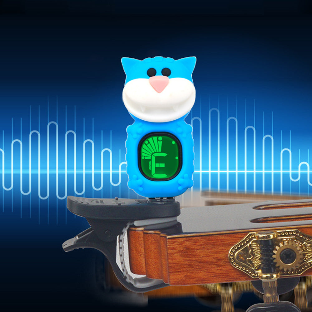 Portable Cartoon Big Face Cat LCD Display Guitar Bass Ukulele Electronic Tuner