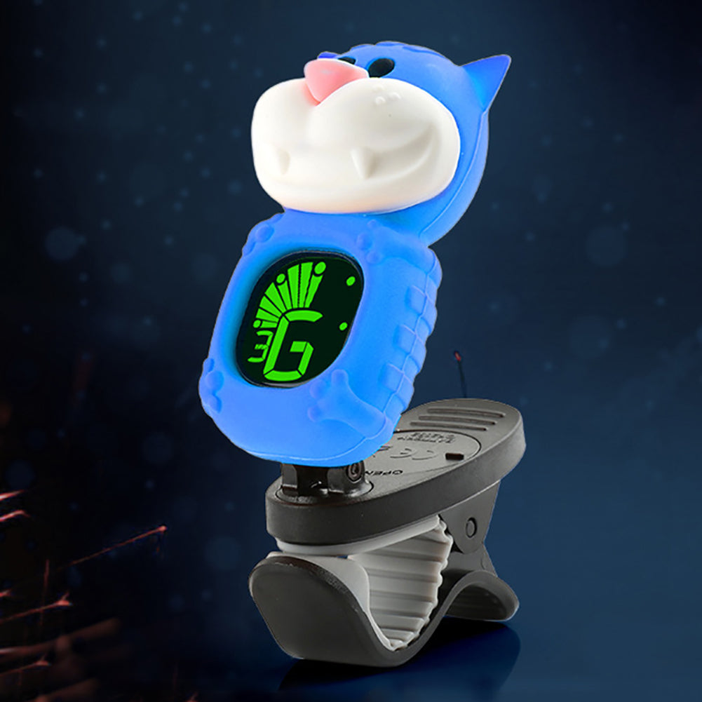 Portable Cartoon Big Face Cat LCD Display Guitar Bass Ukulele Electronic Tuner
