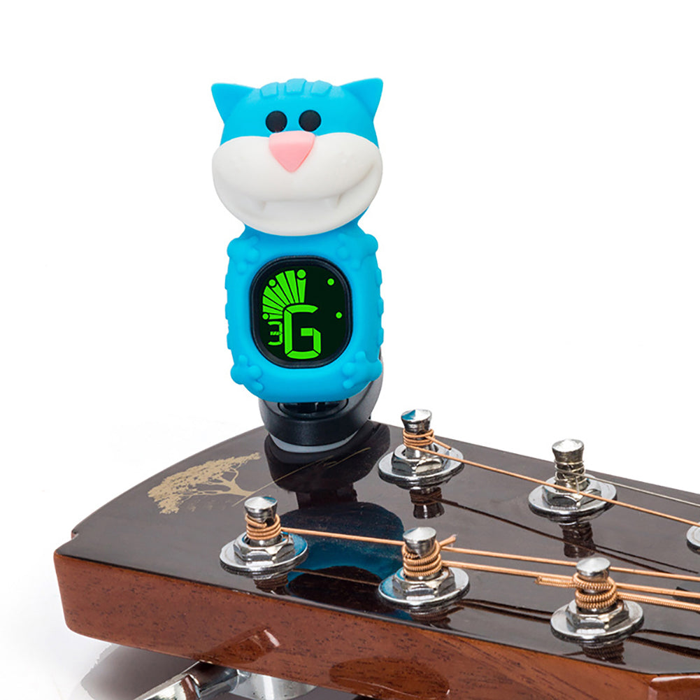 Portable Cartoon Big Face Cat LCD Display Guitar Bass Ukulele Electronic Tuner