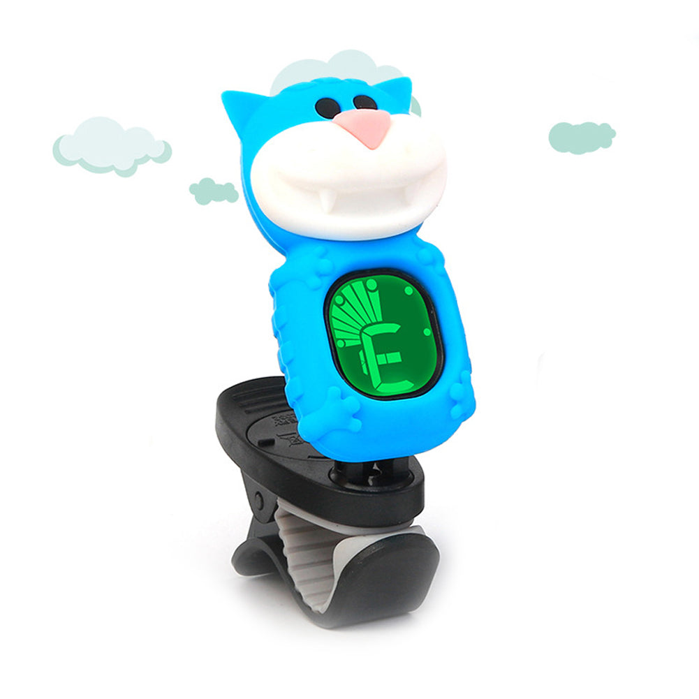 Portable Cartoon Big Face Cat LCD Display Guitar Bass Ukulele Electronic Tuner