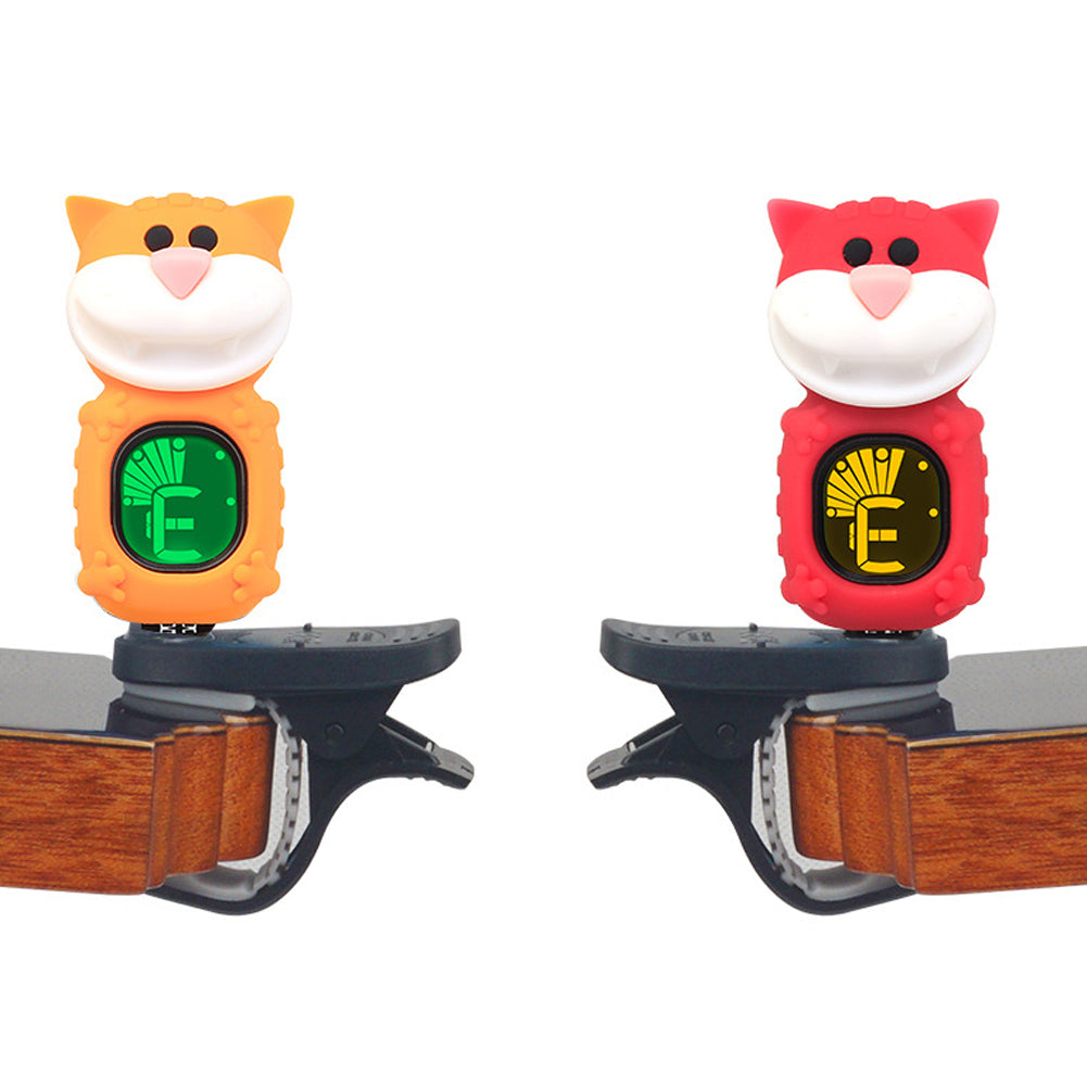 Portable Cartoon Big Face Cat LCD Display Guitar Bass Ukulele Electronic Tuner