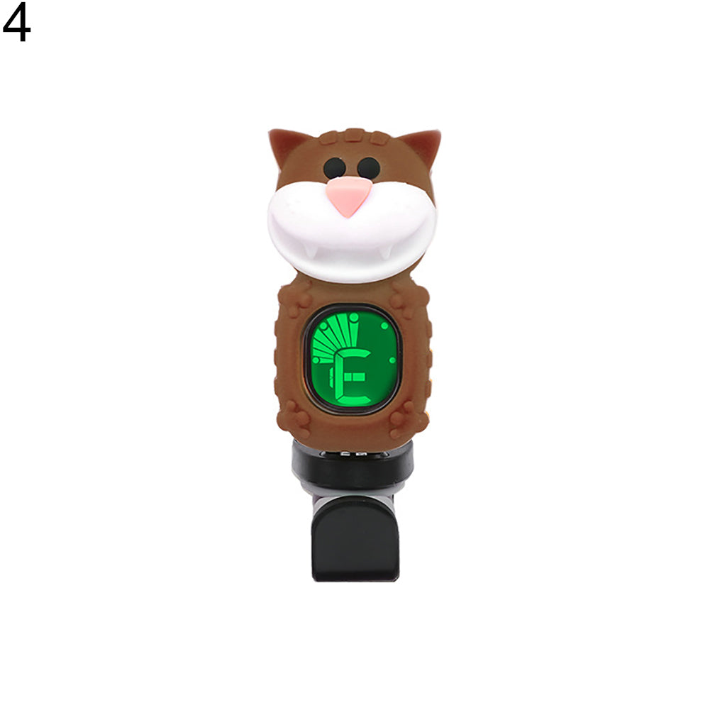Portable Cartoon Big Face Cat LCD Display Guitar Bass Ukulele Electronic Tuner