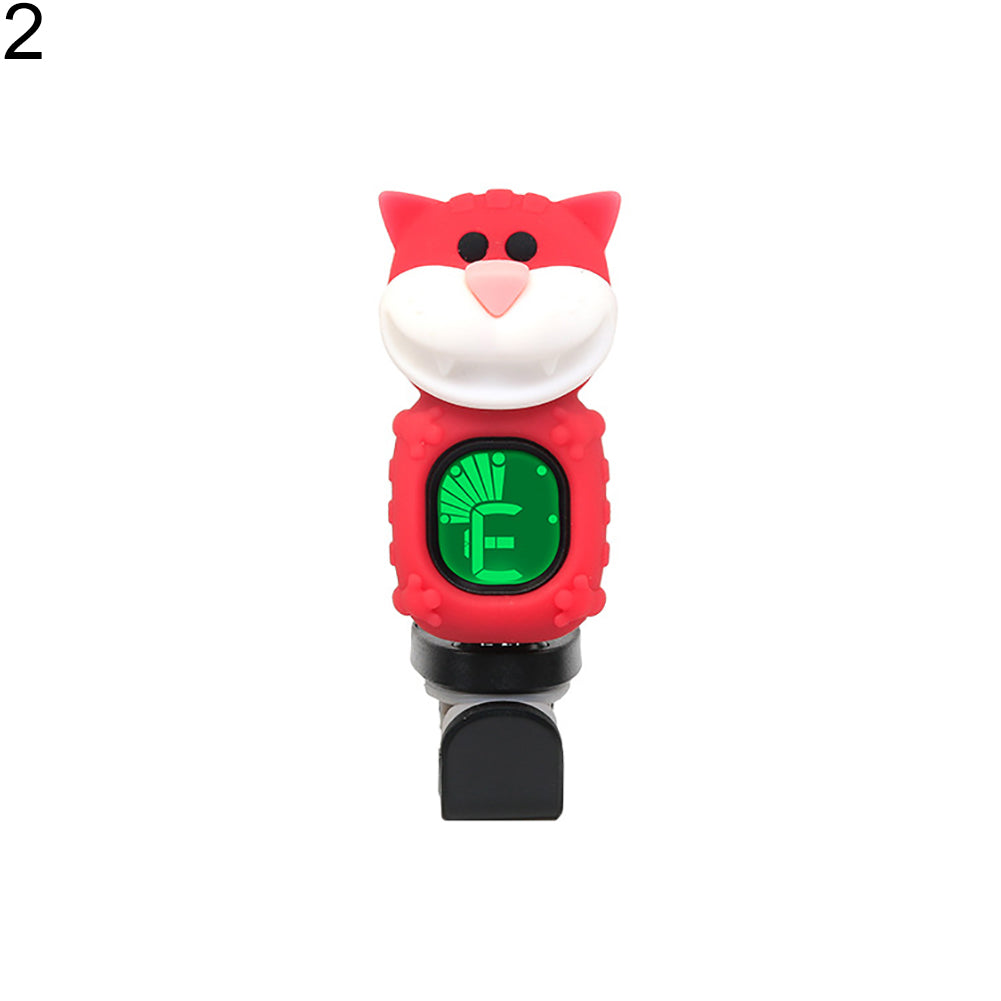 Portable Cartoon Big Face Cat LCD Display Guitar Bass Ukulele Electronic Tuner