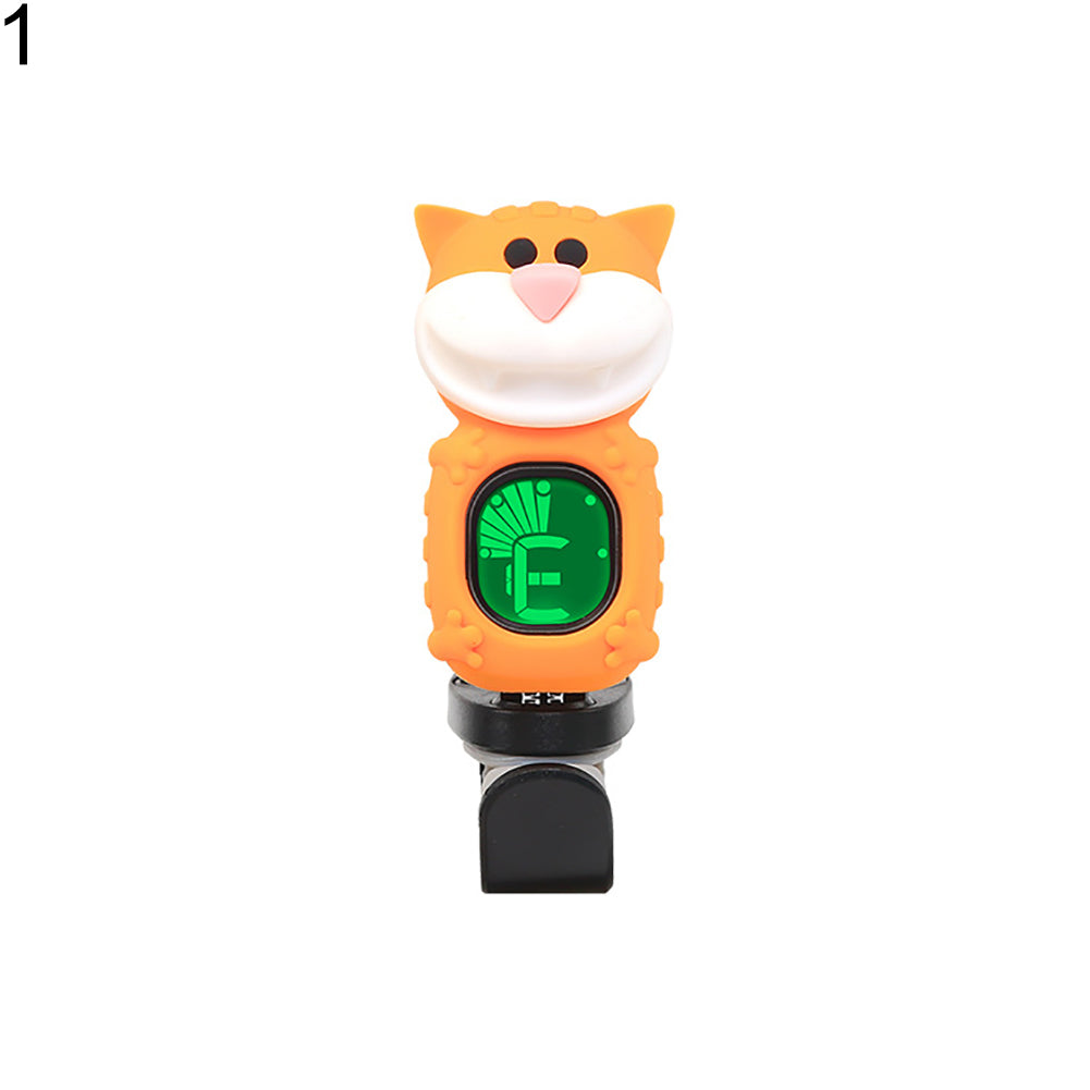 Portable Cartoon Big Face Cat LCD Display Guitar Bass Ukulele Electronic Tuner