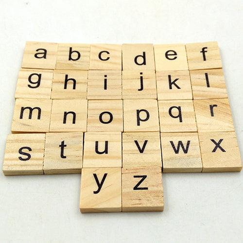 100 Pcs Wooden Alphabet Scrabble English Letters for DIY Crafts Kids Wood Toy