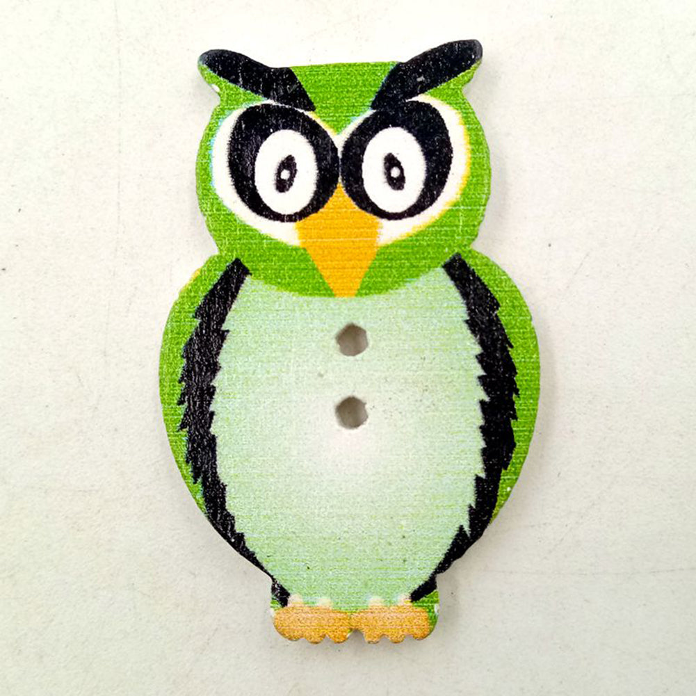 50Pcs Cartoon Animal Shape 2 Holes Wood Buttons Sewing Scrapbook DIY Accessory