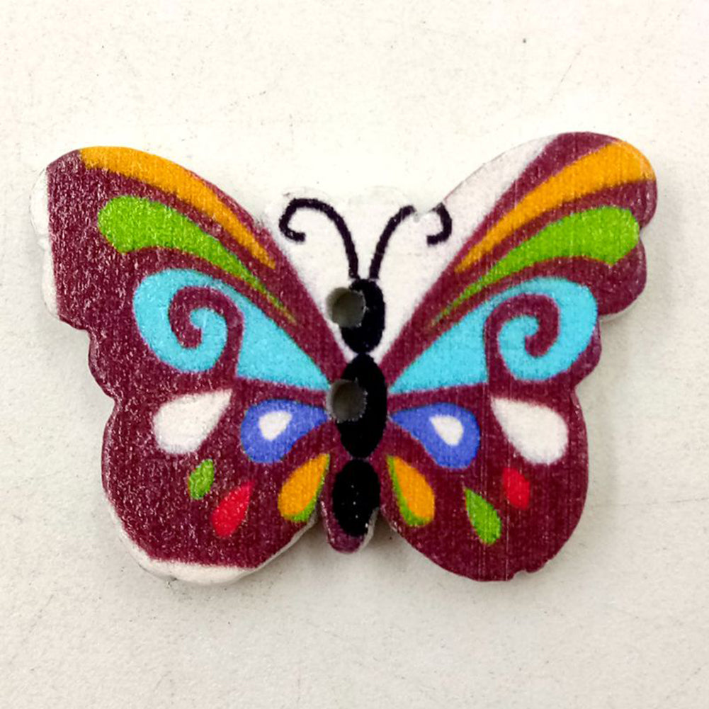 50Pcs Cartoon Animal Shape 2 Holes Wood Buttons Sewing Scrapbook DIY Accessory