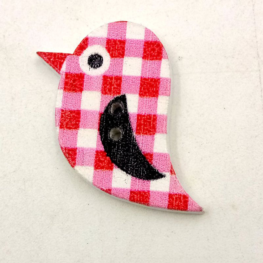 50Pcs Cartoon Animal Shape 2 Holes Wood Buttons Sewing Scrapbook DIY Accessory