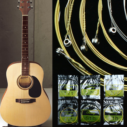 High Quality Set of 6 Steel Strings for Acoustic Guitar 150XL 108cm Great Tone