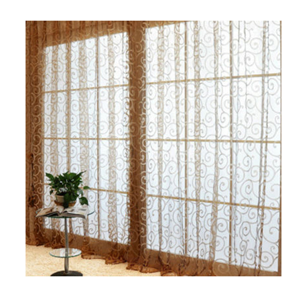 1Pc Romantic Floral Window Curtain Voile Tulle Door Panel Drape Sheer Valance