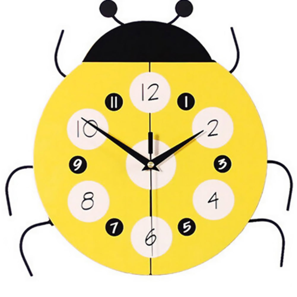 Creative Cartoon Ladybug Shape Wall Clock Kids Bedroom Living Room Home Decor