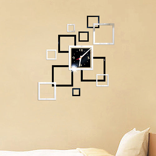 Modern Frameless 3D Acrylic Mirror Surface Wall Clock Sticker DIY Home Decor