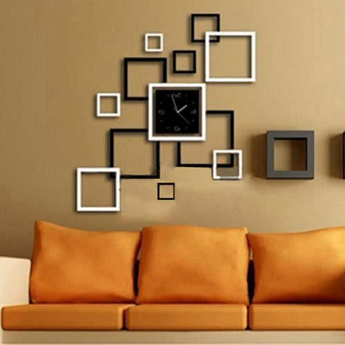 Modern Frameless 3D Acrylic Mirror Surface Wall Clock Sticker DIY Home Decor