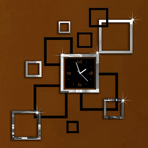 Modern Frameless 3D Acrylic Mirror Surface Wall Clock Sticker DIY Home Decor