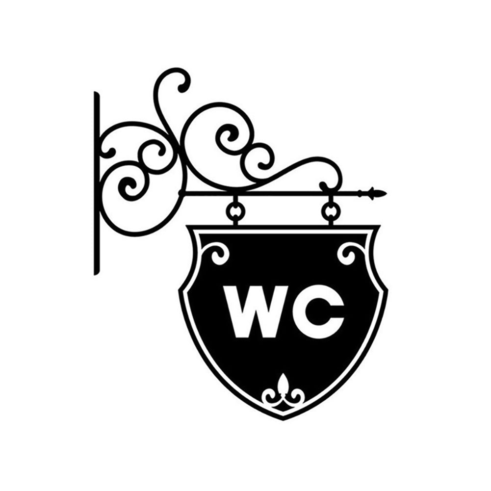 Fashion WC Toilet Sign Bathroom Door Wall Sticker Doorplate Decal Home Decor