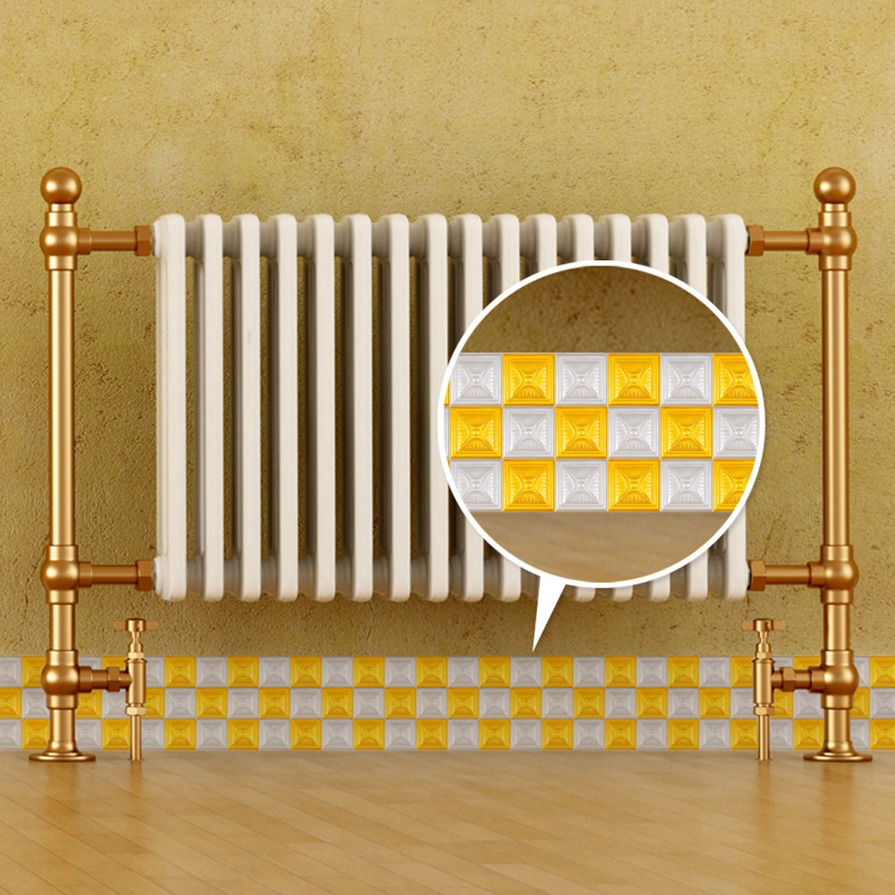 5m Waterproof 3D Skirting Board Sticker Kitchen Living Bathroom Decor Wall Decal