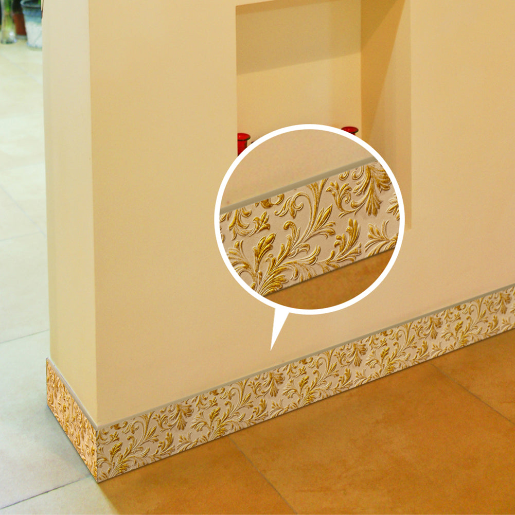 5m Waterproof 3D Skirting Board Sticker Kitchen Living Bathroom Decor Wall Decal