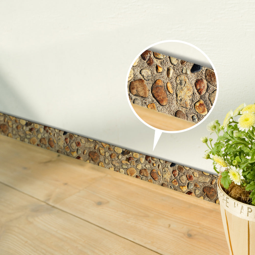 5m Waterproof 3D Skirting Board Sticker Kitchen Living Bathroom Decor Wall Decal