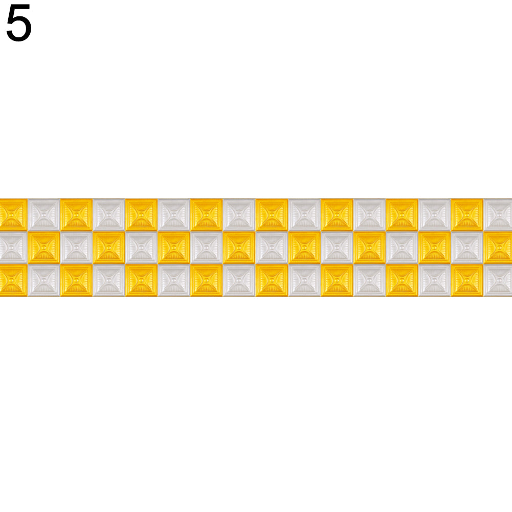 5m Waterproof 3D Skirting Board Sticker Kitchen Living Bathroom Decor Wall Decal