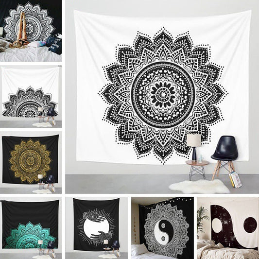 Boho Ethnic Wall Hanging Floral Tapestry Beach Towel Bikini Cover Up Yoga Mat