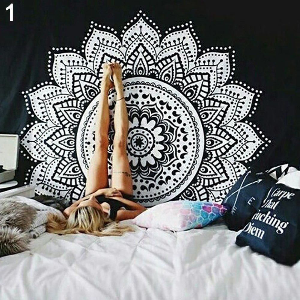 Boho Ethnic Wall Hanging Floral Tapestry Beach Towel Bikini Cover Up Yoga Mat