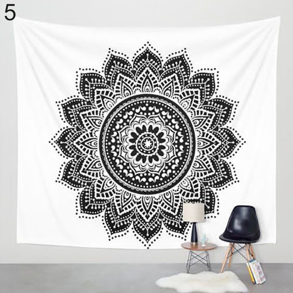 Boho Ethnic Wall Hanging Floral Tapestry Beach Towel Bikini Cover Up Yoga Mat