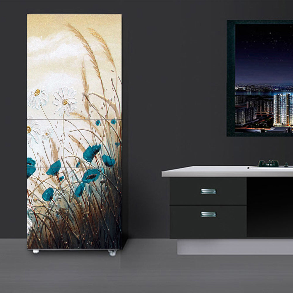Fashion Flower Self Adhesive Refrigerator Fridge Door Cover Sticker Decal Decor
