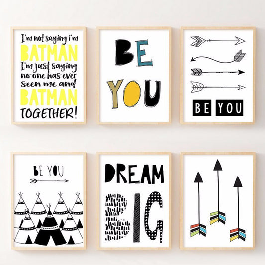 Lovely Arrow Letter Modern Decorative Painting Wall Hanging Home Room Cafe Decor