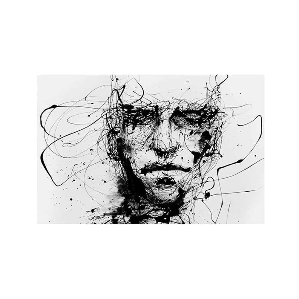 Abstract Line Drawing Boy Canvas Art Wall Painting Home Cafe Unframed Decor