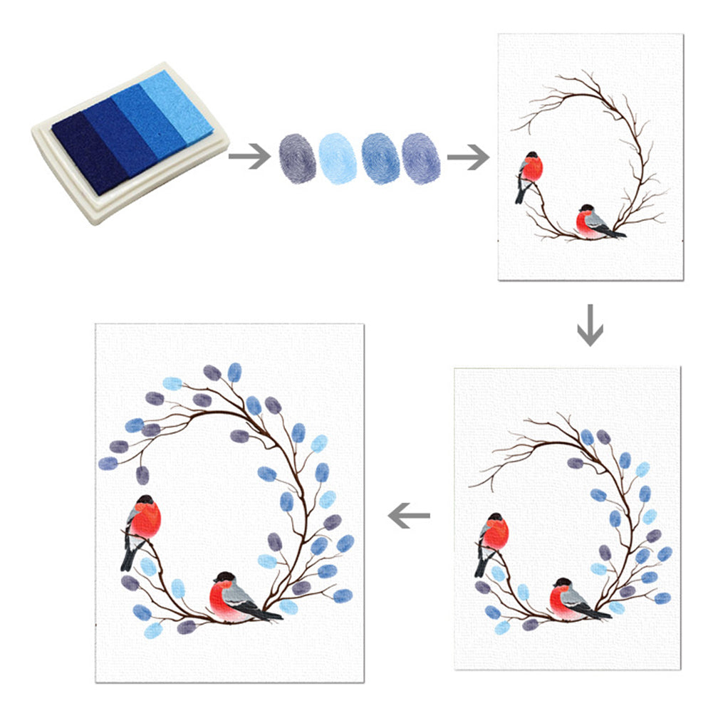 Wedding Guest Book Fingerprint Branch Canvas Painting DIY Wall Art Party Decor