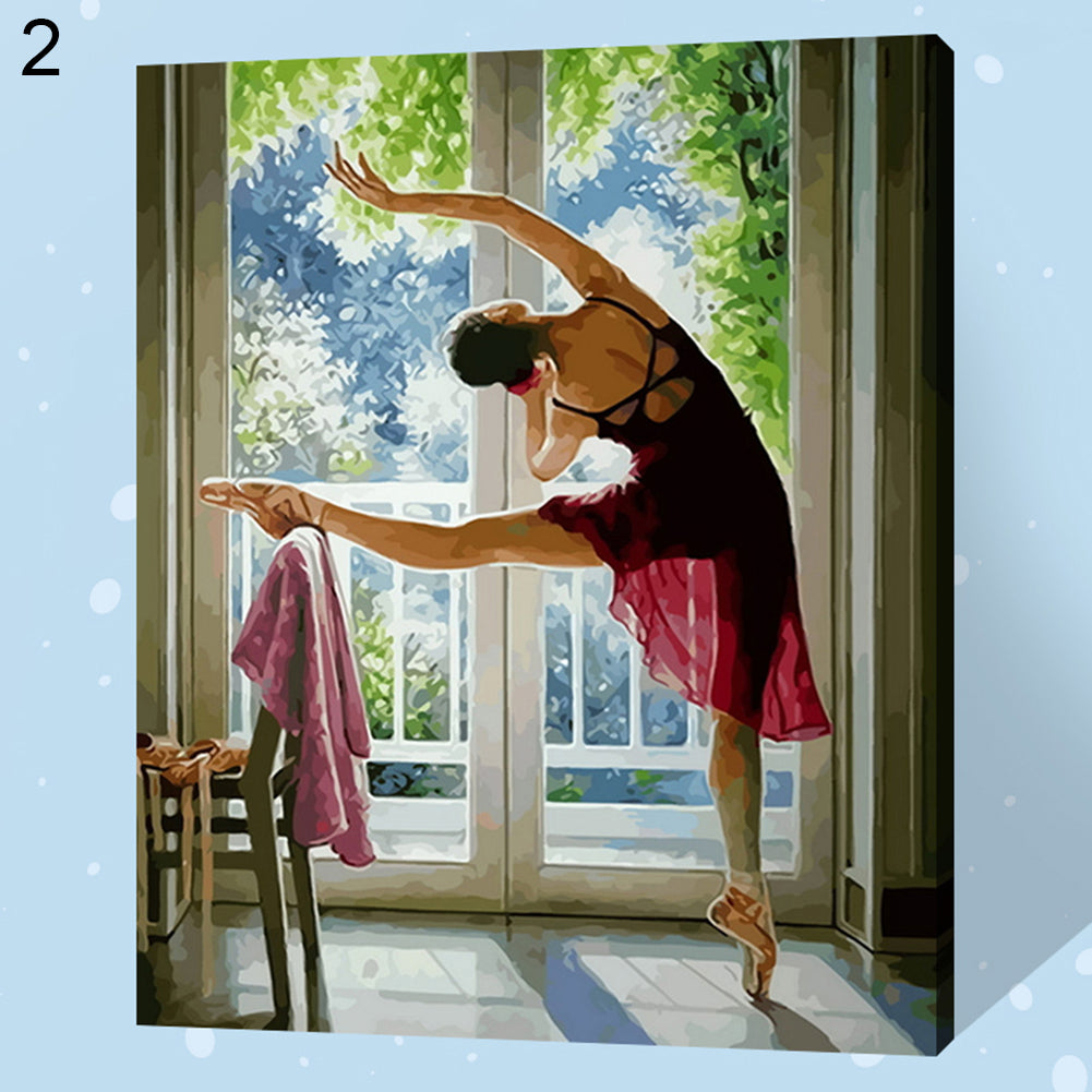 40x50cm Bridge Scenery Ballet Woman DIY Oil Painting Paint By Numbers Kit Decor