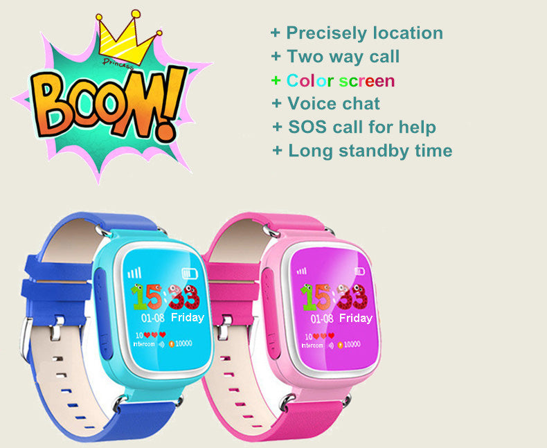 Q80 GPS Device Tracker Colorful Smart Watch SOS Emergency Call for Kids for IOS  Android Smartwatch Wristband Alarm