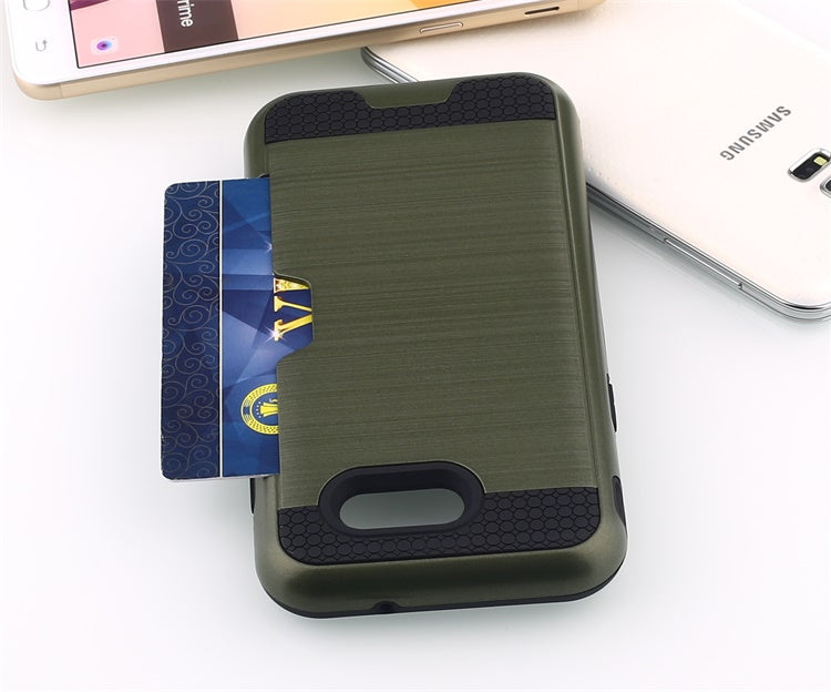 Scene drawing brushed soft rubber two-in-one wallet? for? Samsung j3 2017