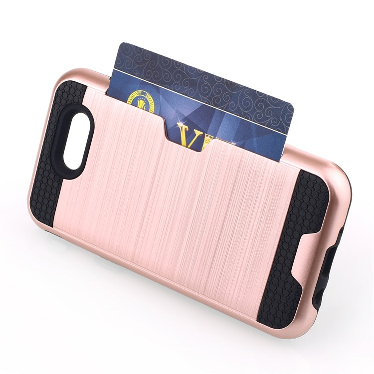 Scene drawing brushed soft rubber two-in-one wallet? for? Samsung j3 2017